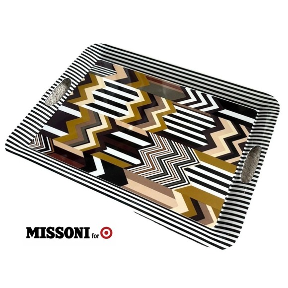 Missoni Other - Missoni Target Zig Zag Chevron Serving Tray Large 20" Brown Black Designer Party